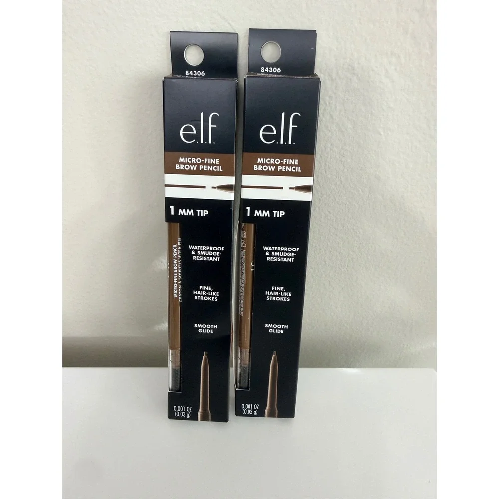 e.l.f. Micro-Fine Brow Pencil Women 2-Pack Neutral Brown 1mm Tip NWT